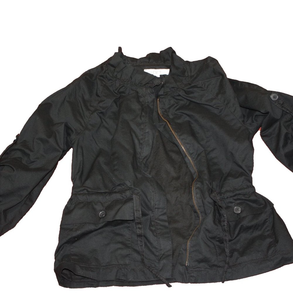 Loft (Ann Taylor) Light Jacket Coverup Black Size Small